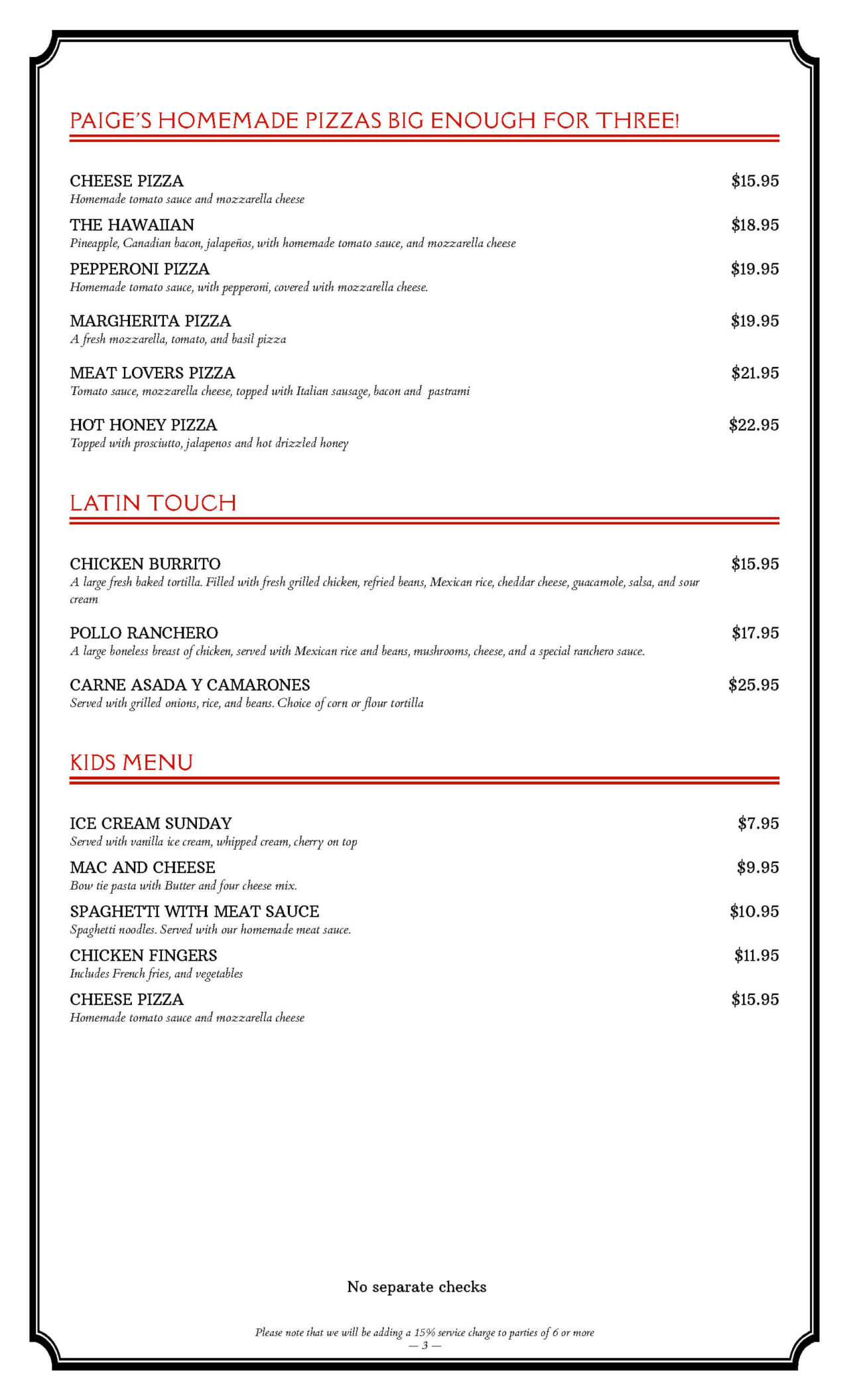 Menu | Stevens