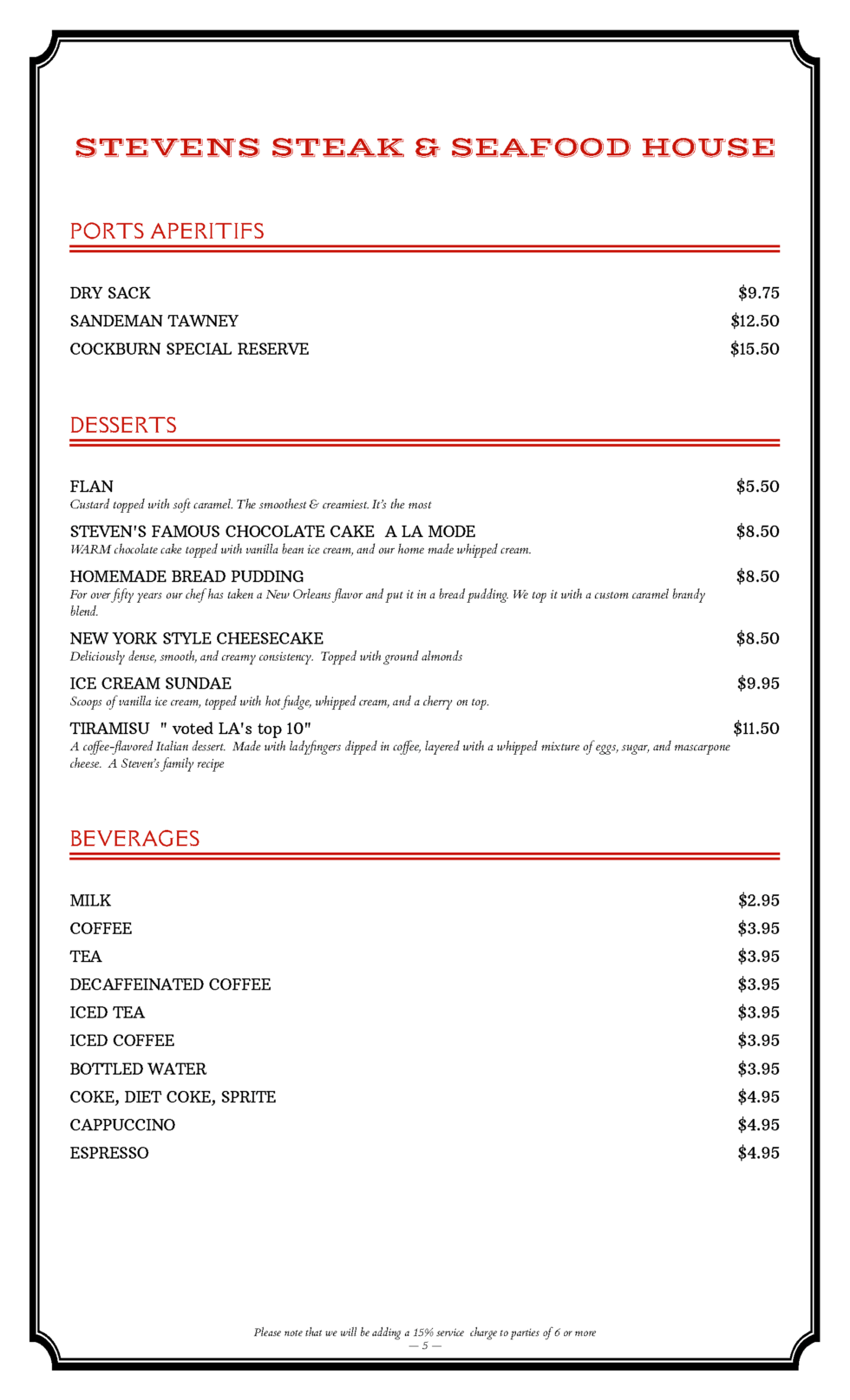 Menu | Stevens